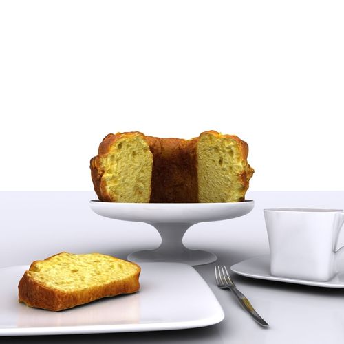 Sliced Homemade Orange Cake 3D model_13