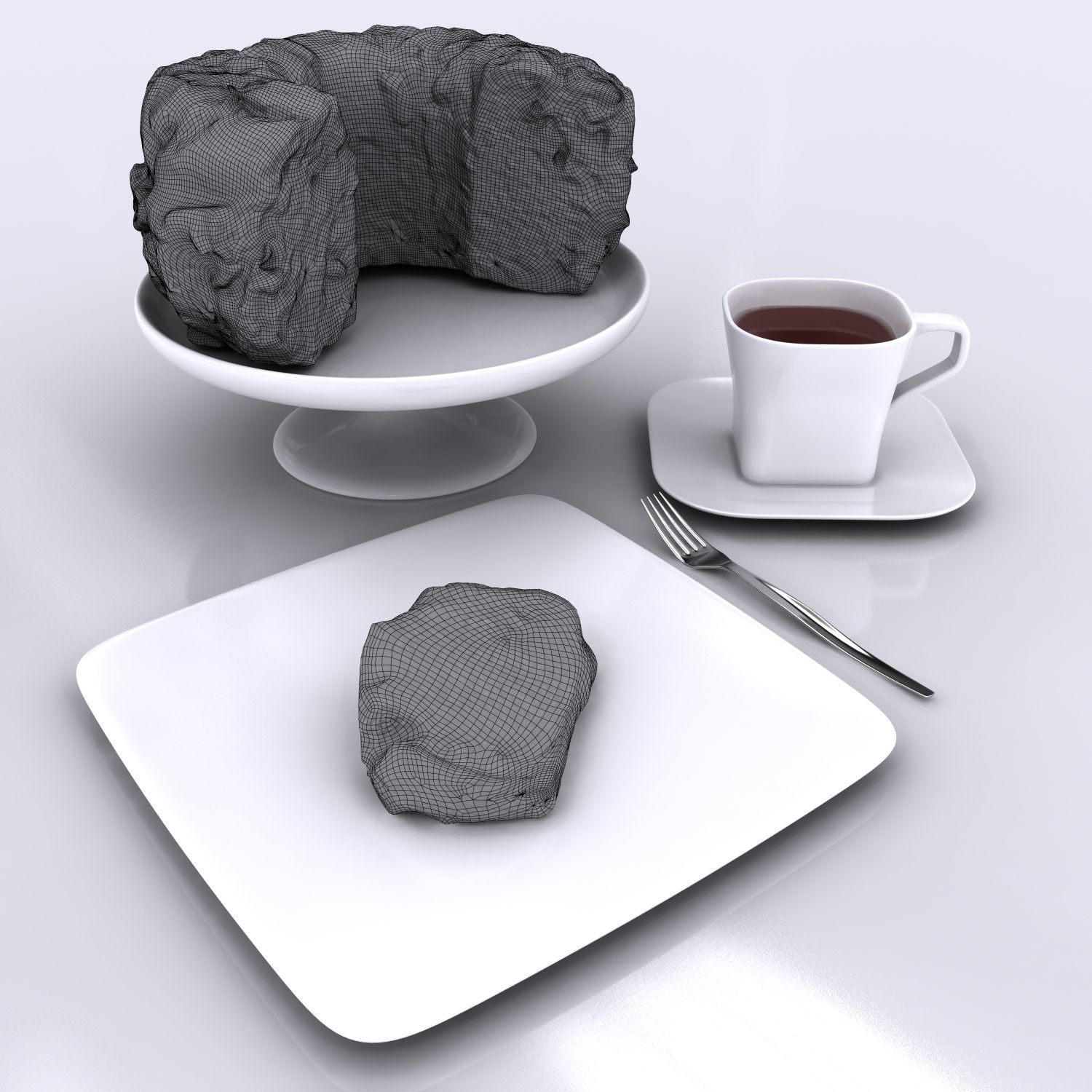 Sliced Homemade Orange Cake 3D model_18