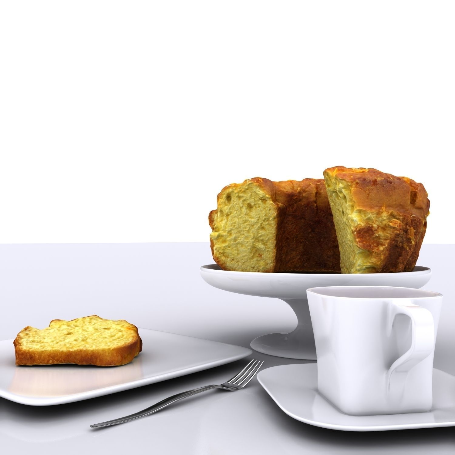 Sliced Homemade Orange Cake 3D model_14