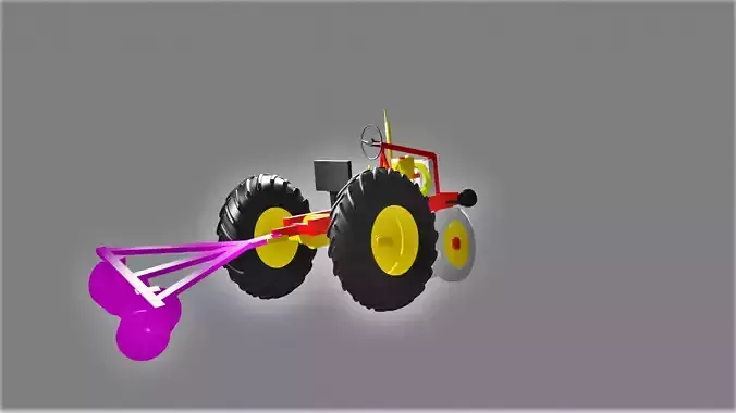 Old Small Tractor with Disc