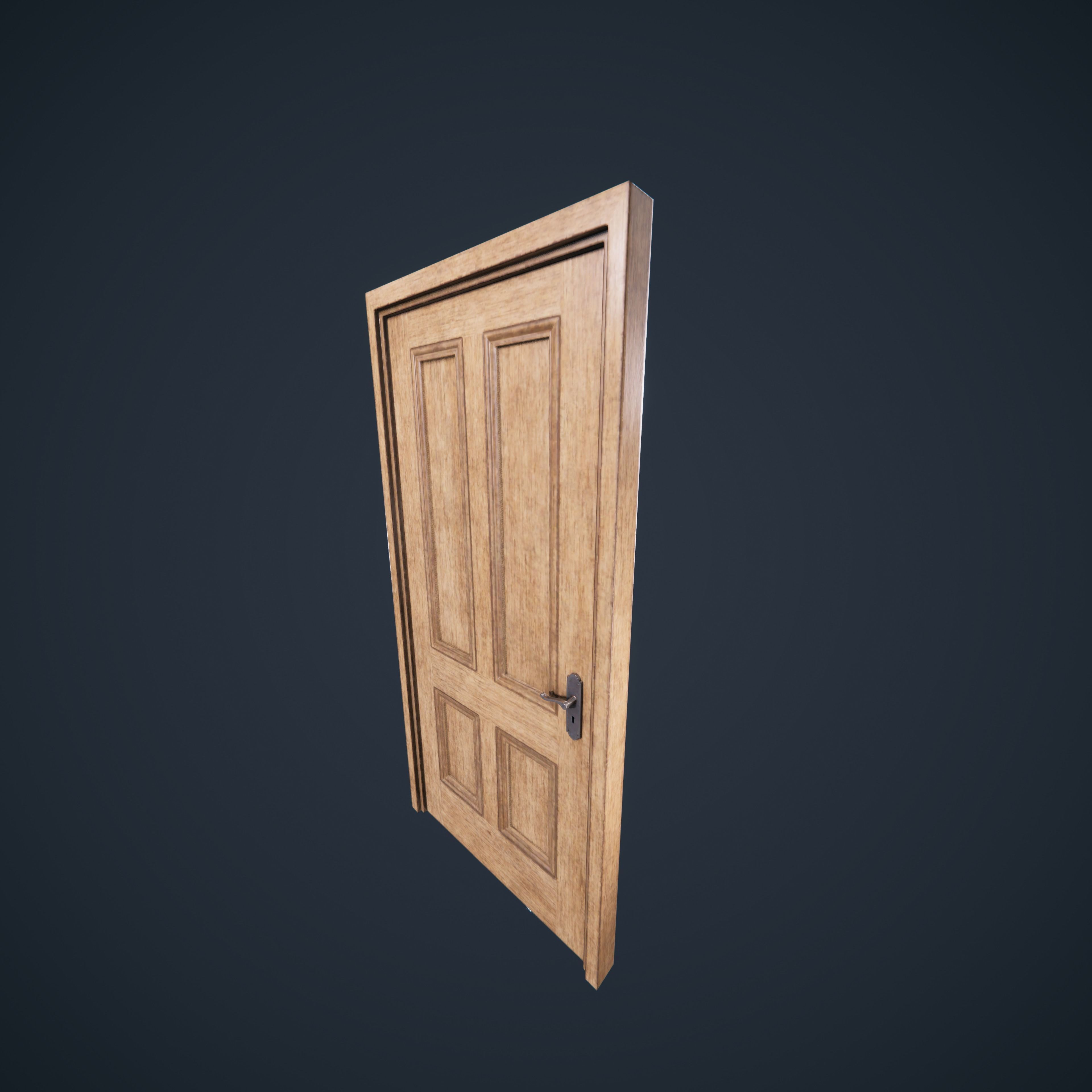 Door Wood M3 HDRP Low-poly 3D model_31