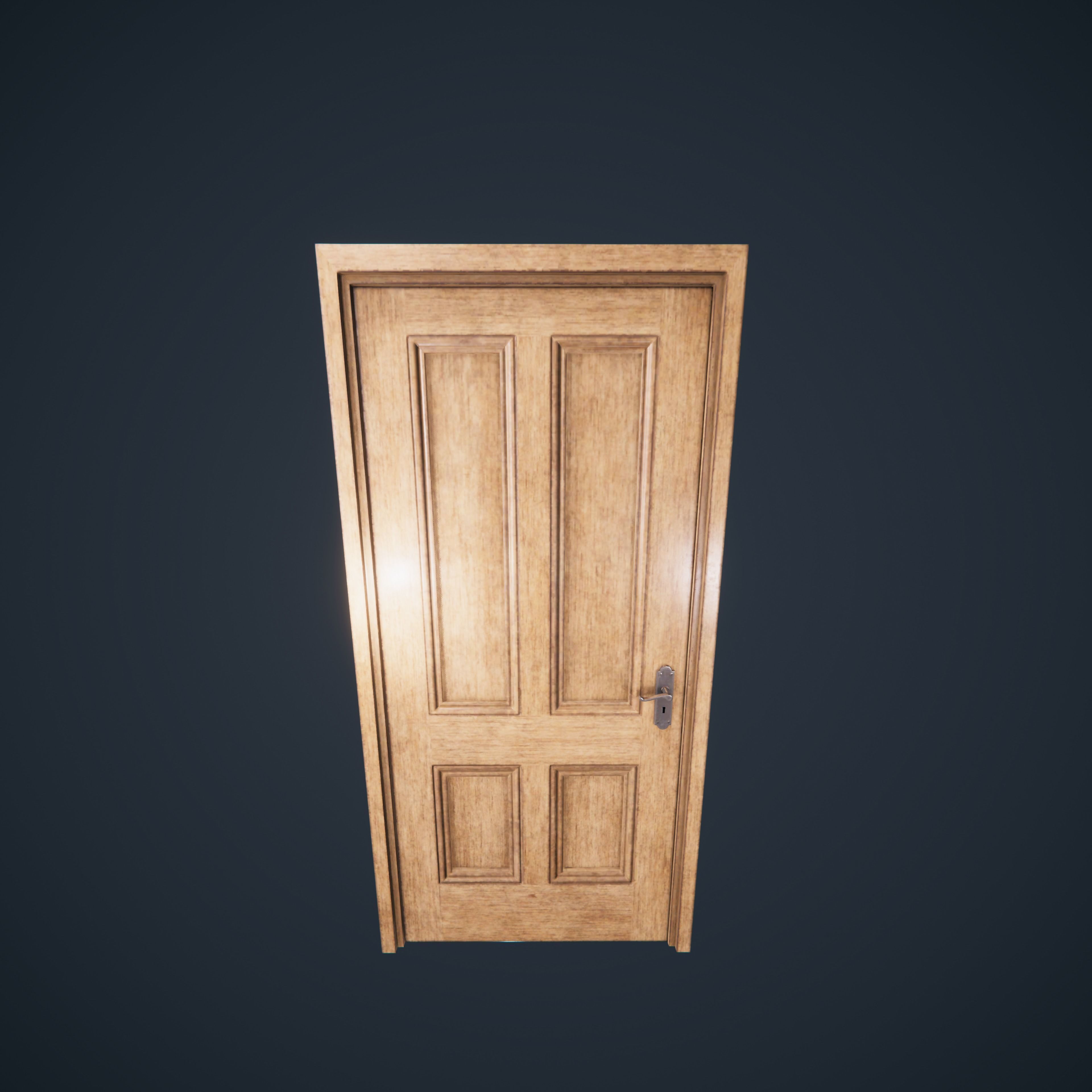 Door Wood M3 HDRP Low-poly 3D model_3