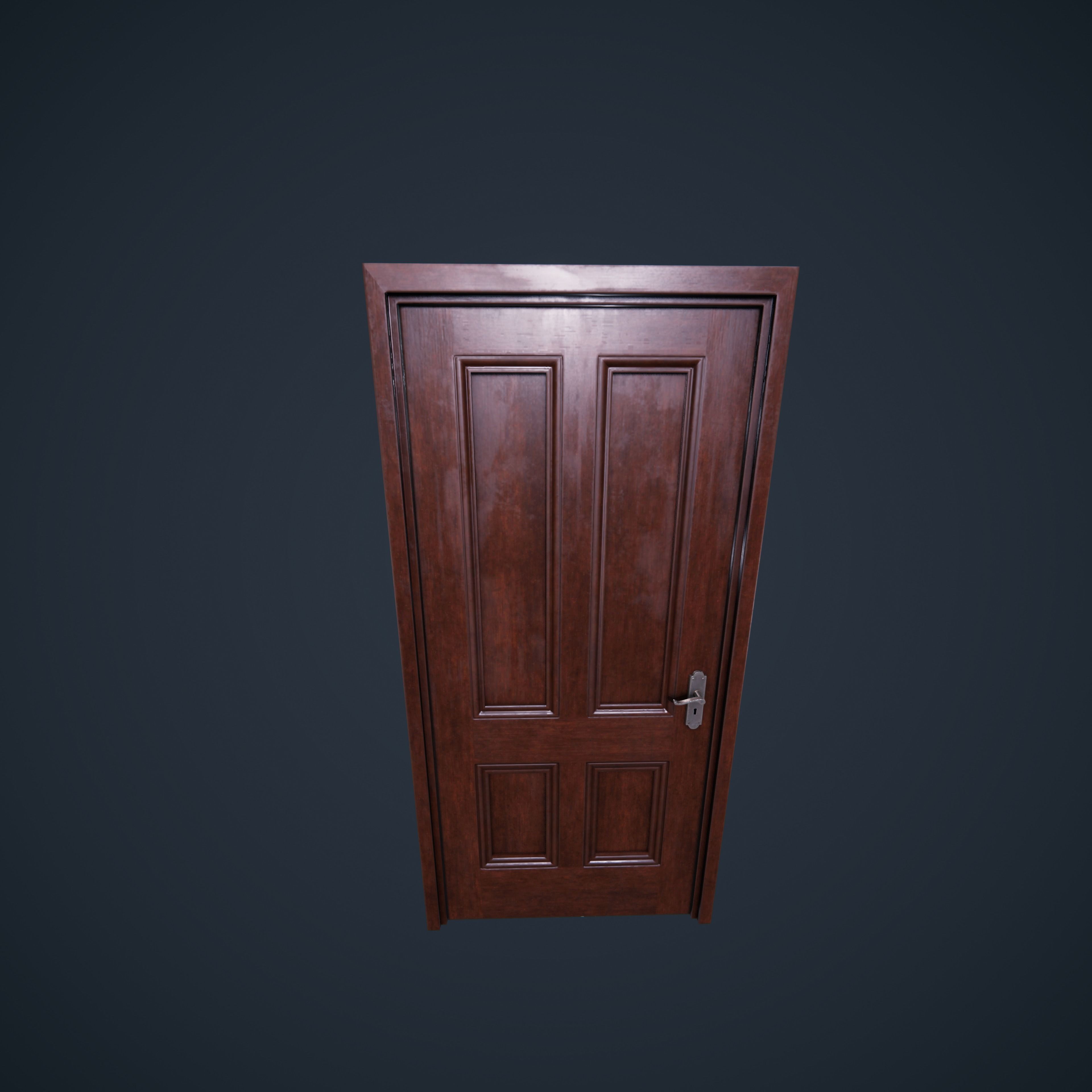 Door Wood M3 HDRP Low-poly 3D model_1