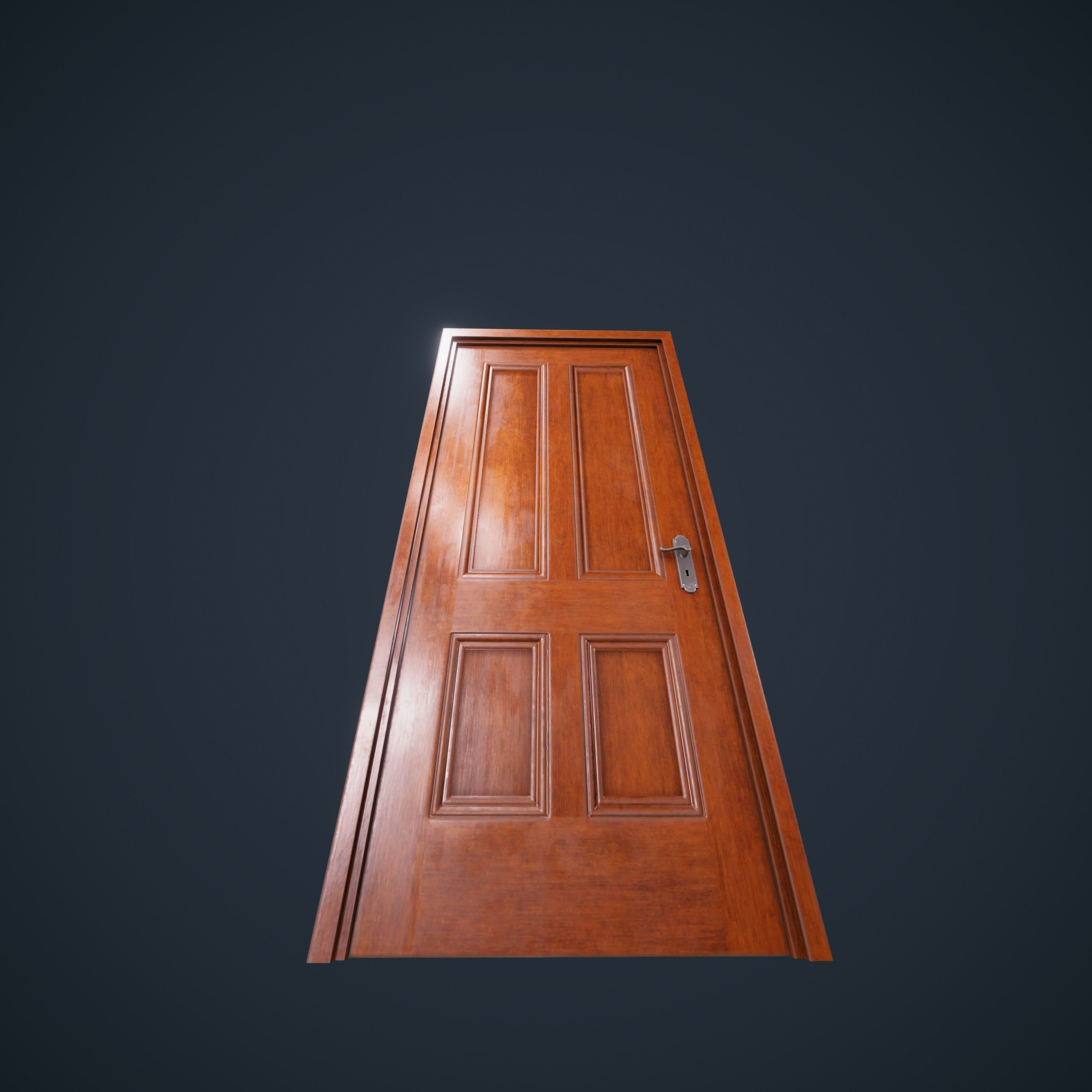 Door Wood M3 HDRP Low-poly 3D model_22