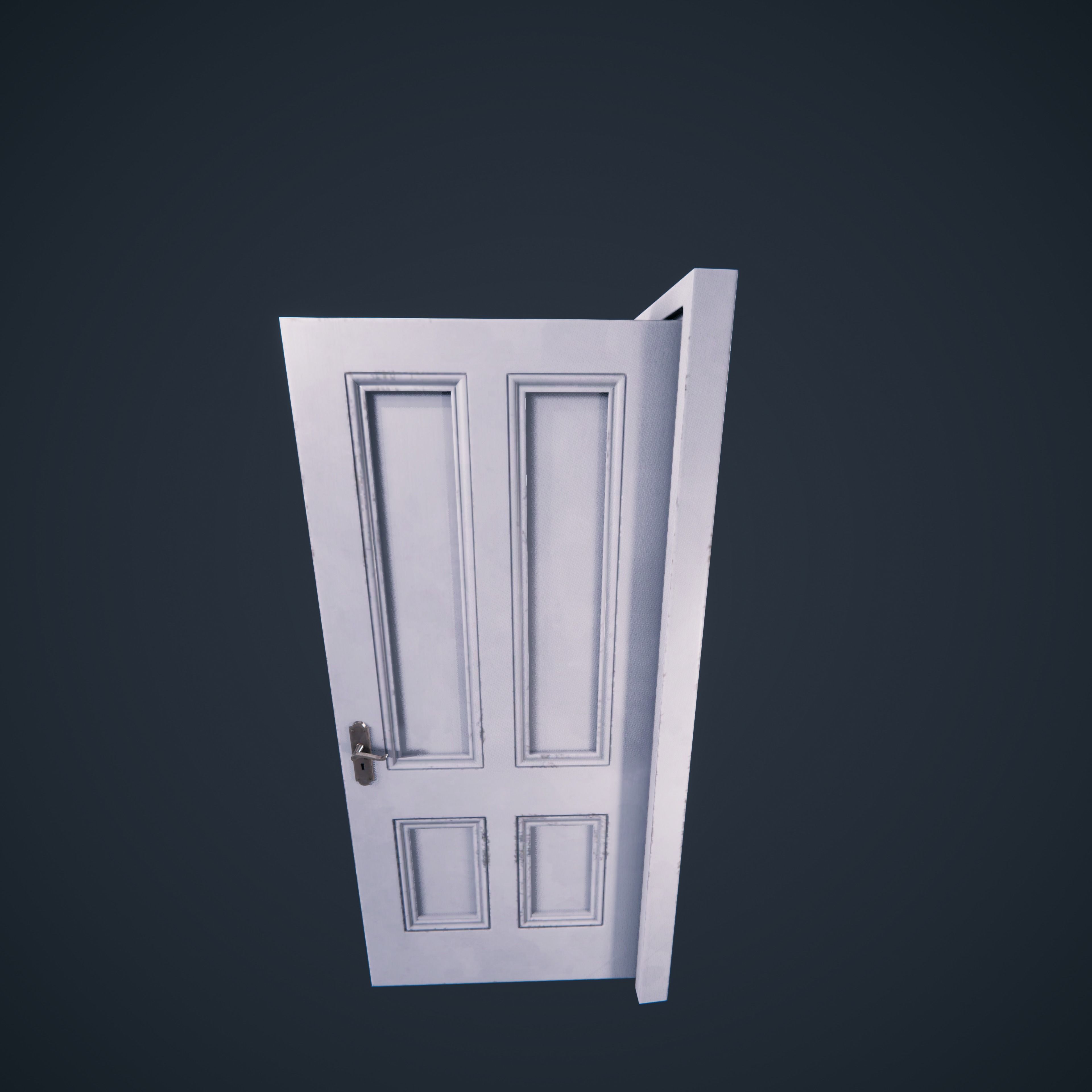 Door Wood M3 HDRP Low-poly 3D model_17