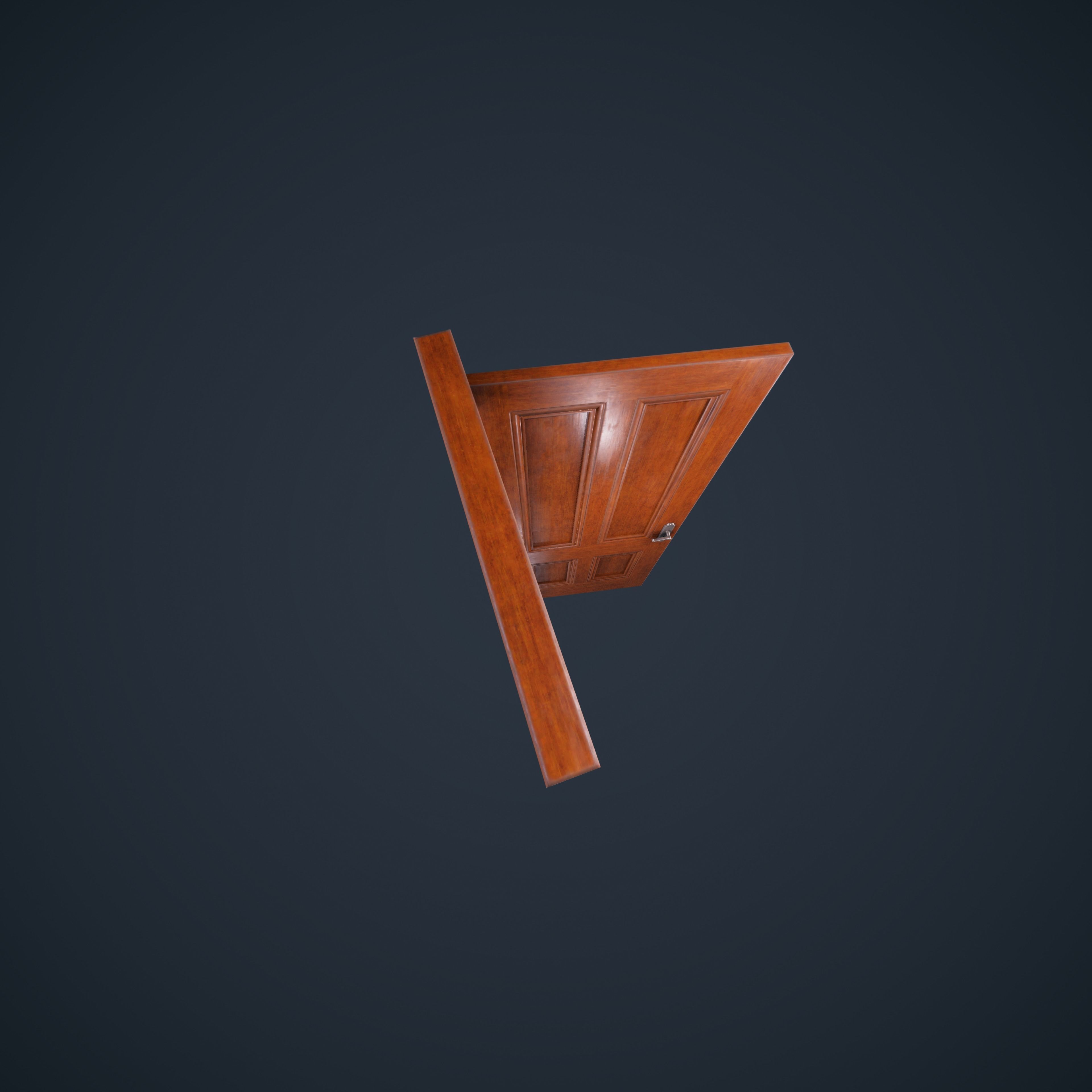 Door Wood M3 HDRP Low-poly 3D model_12