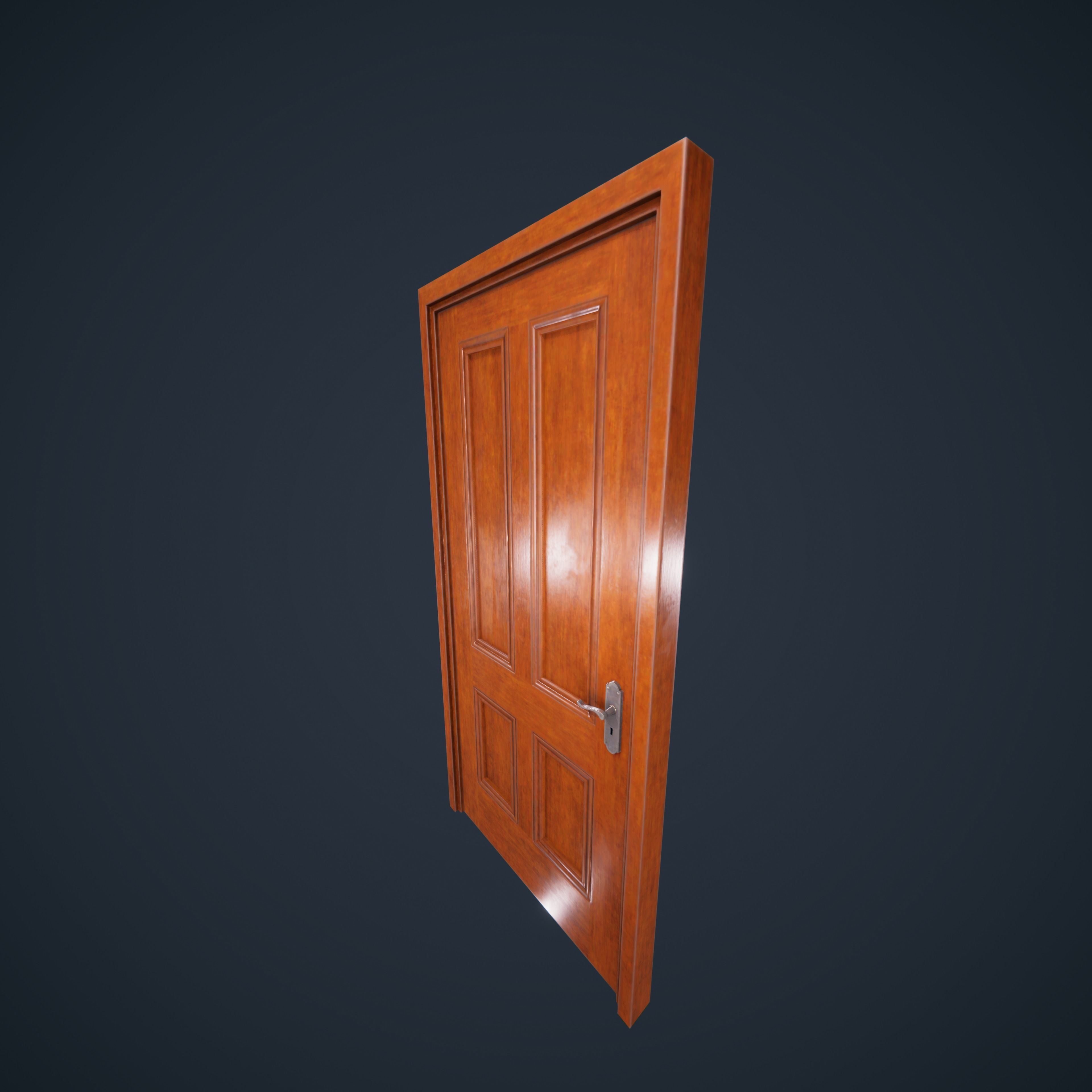 Door Wood M3 HDRP Low-poly 3D model_13