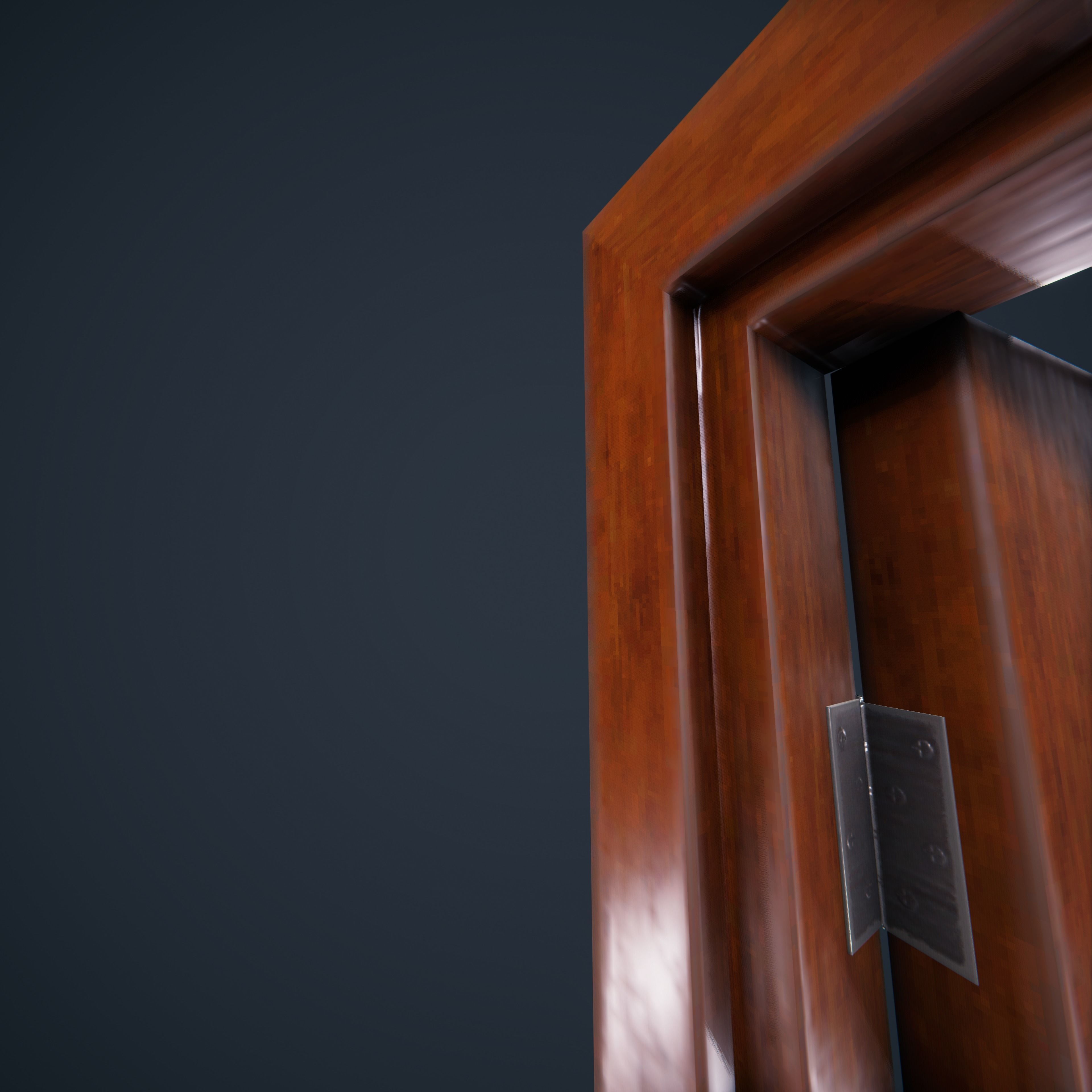 Door Wood M3 HDRP Low-poly 3D model_29