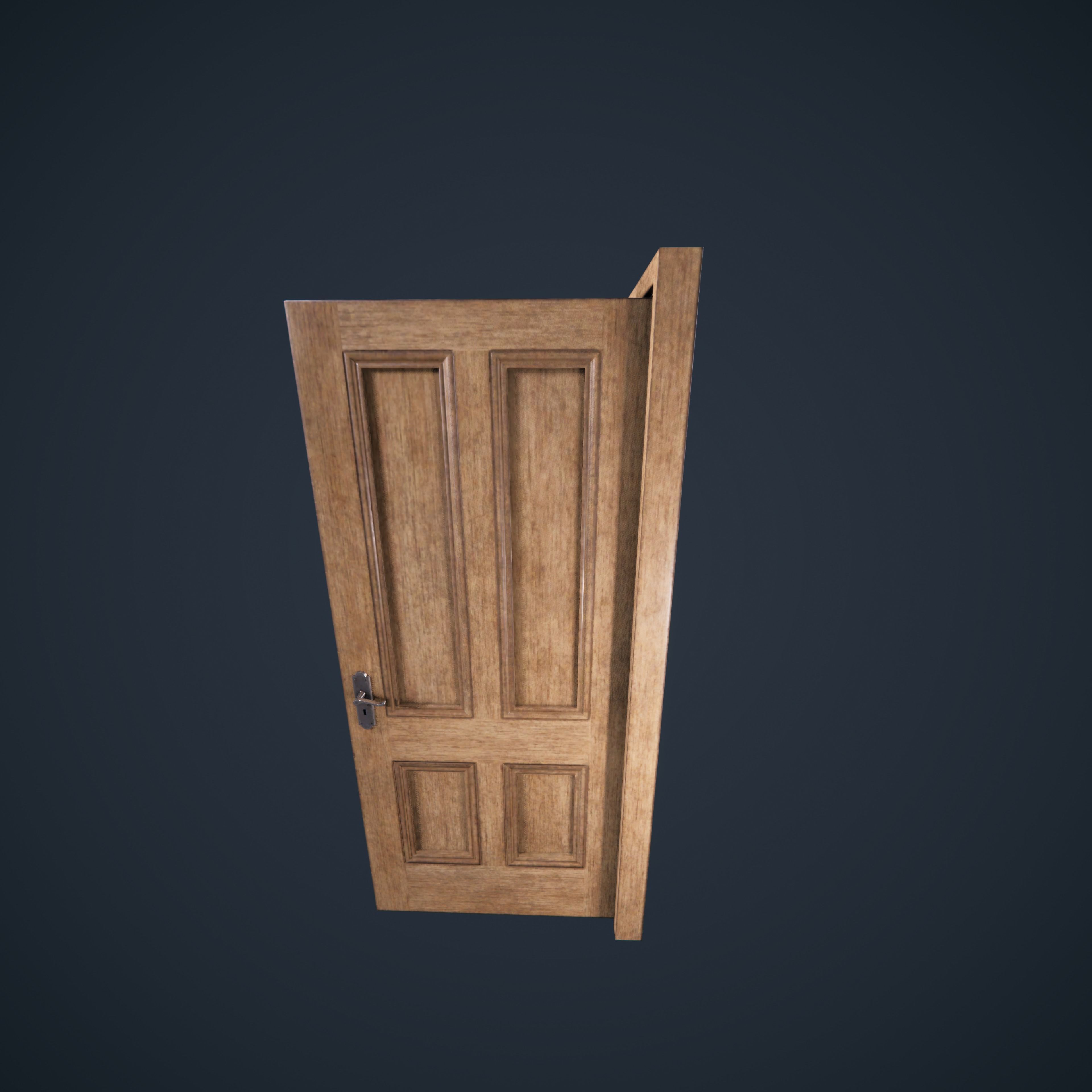 Door Wood M3 HDRP Low-poly 3D model_19
