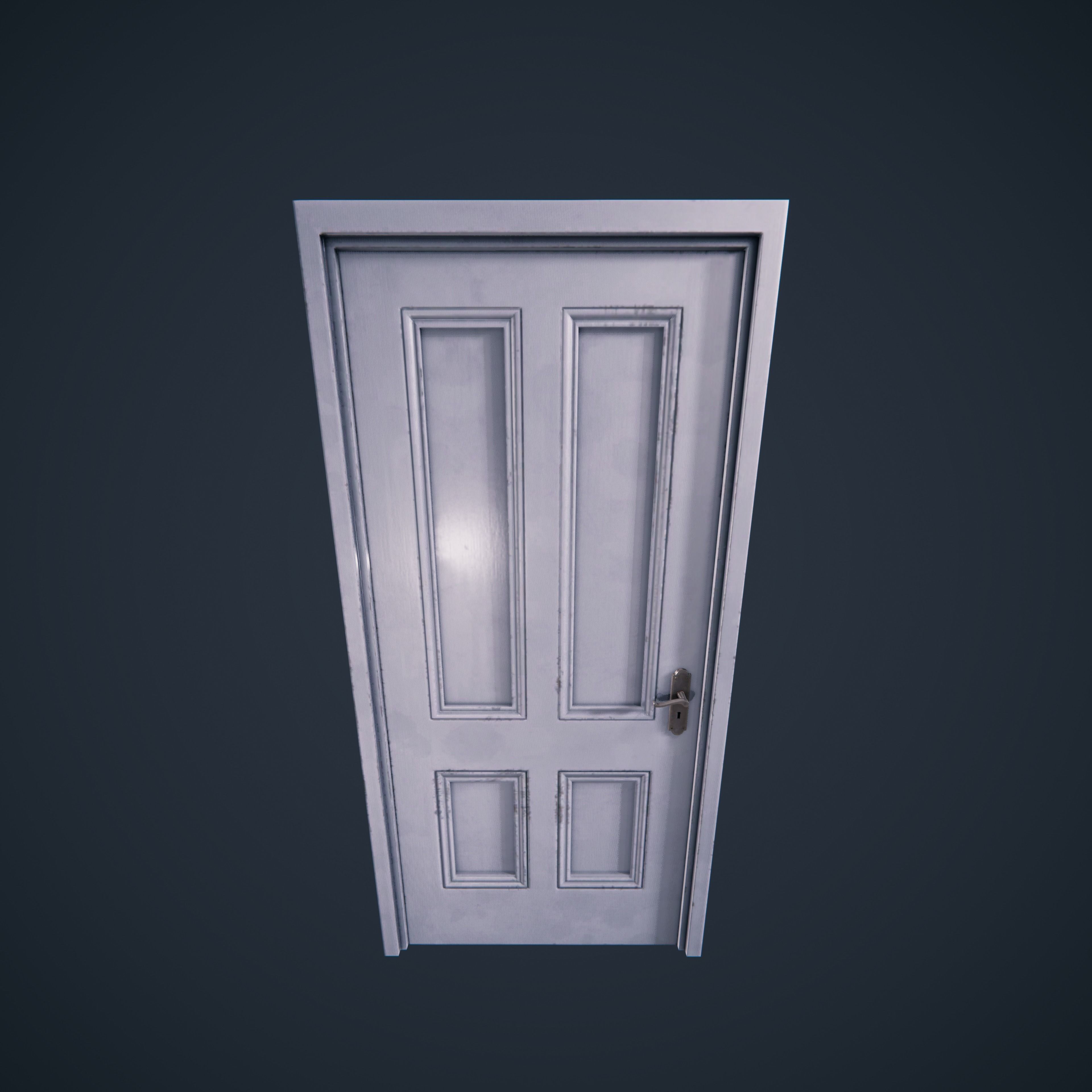 Door Wood M3 HDRP Low-poly 3D model_2