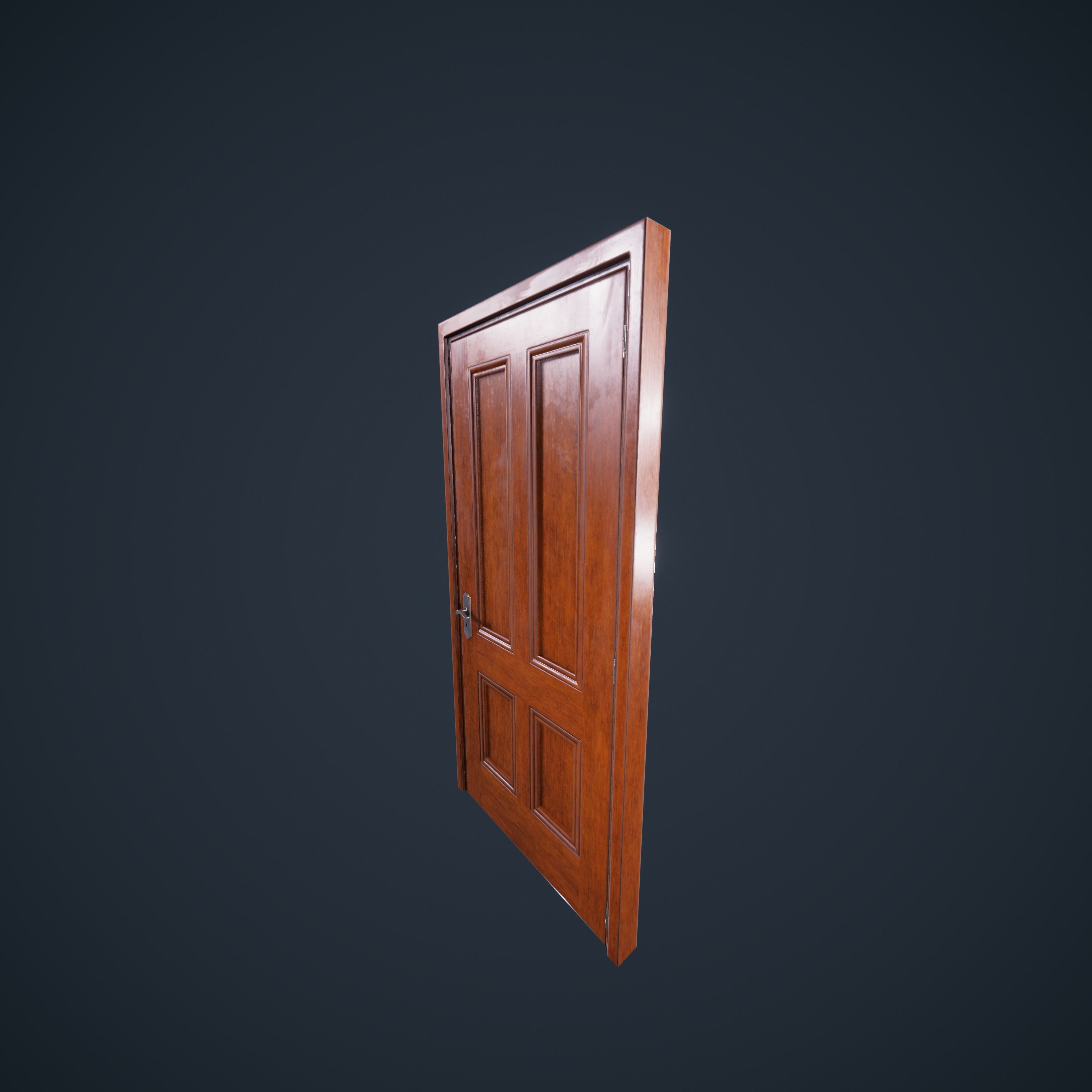 Door Wood M3 HDRP Low-poly 3D model_21