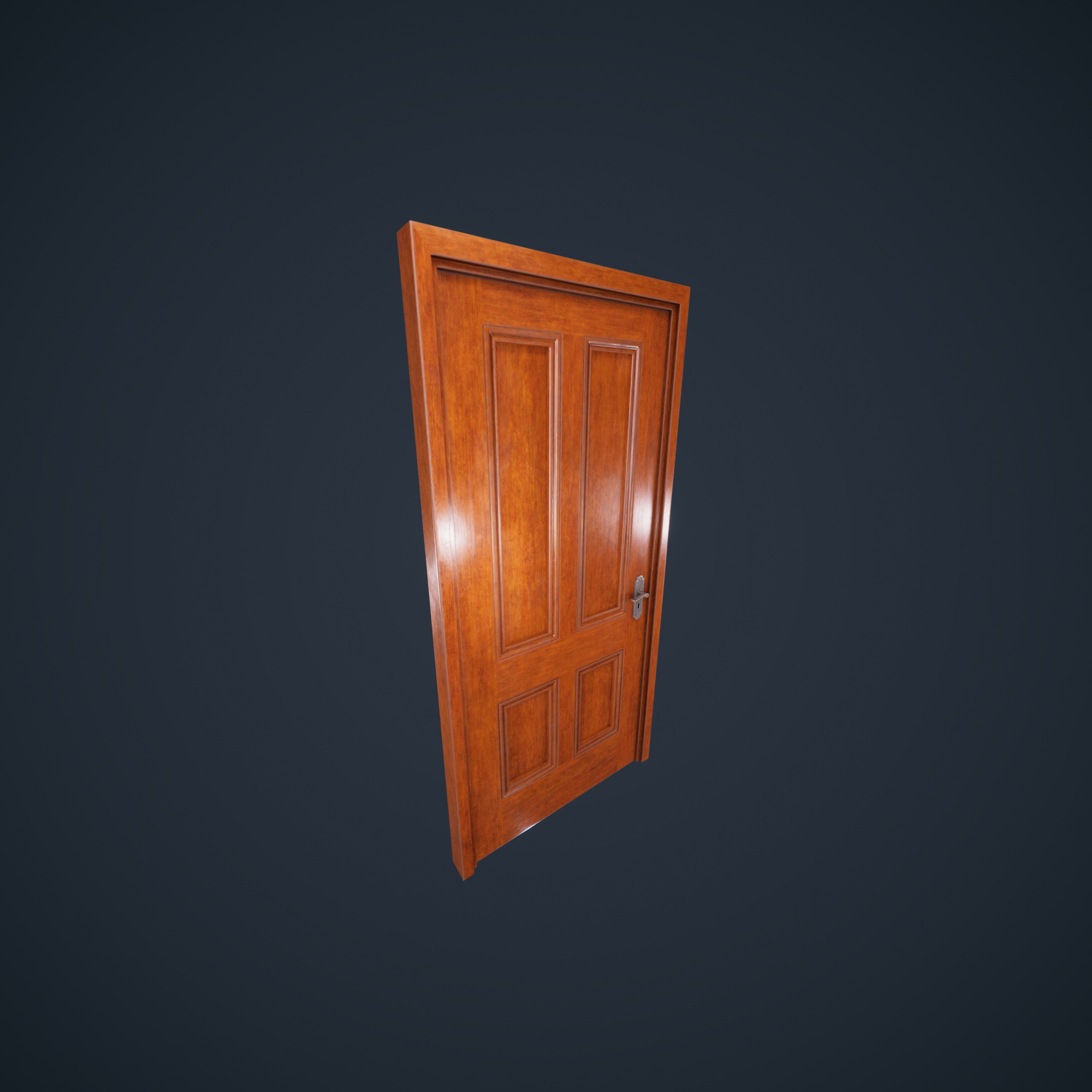 Door Wood M3 HDRP Low-poly 3D model_20