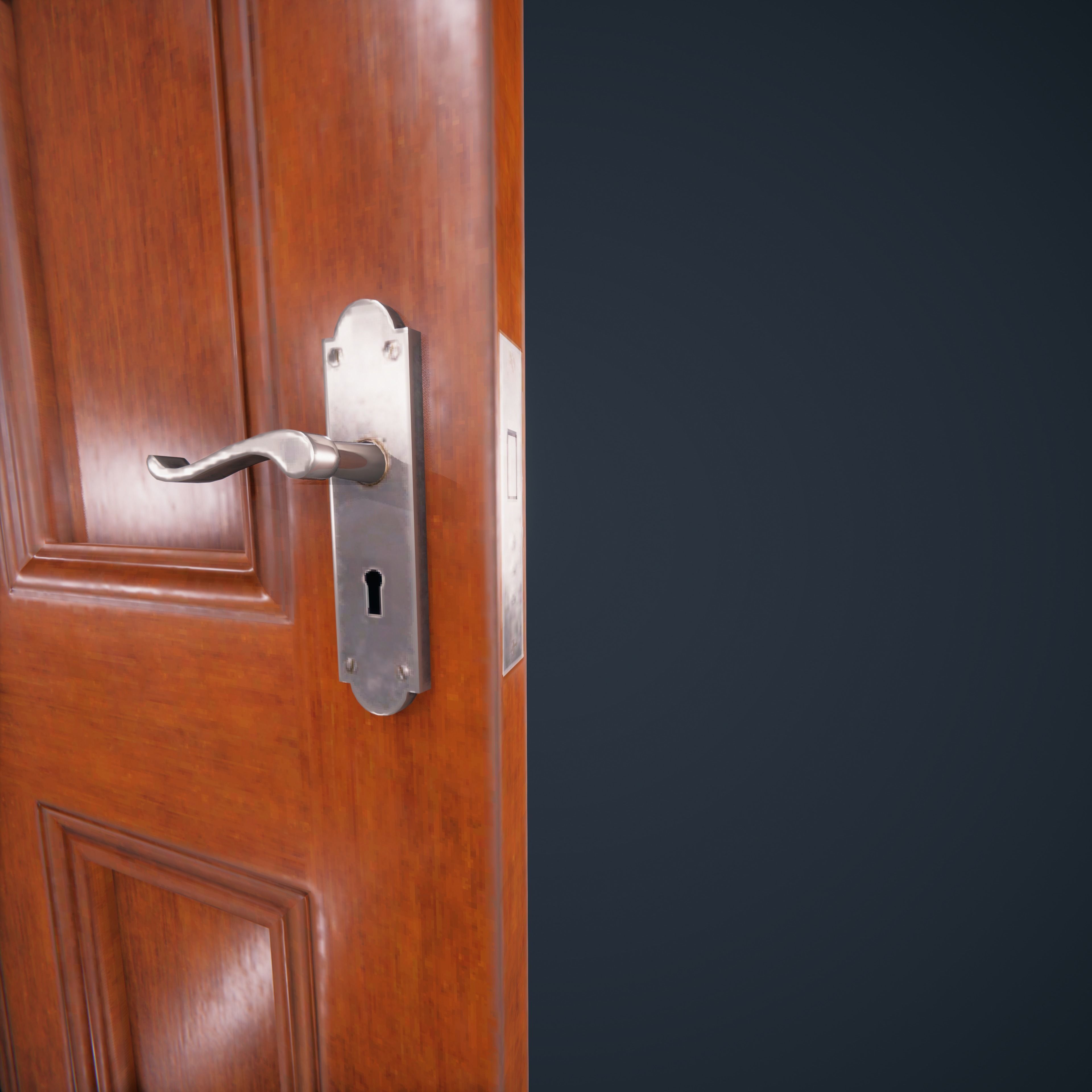 Door Wood M3 HDRP Low-poly 3D model_11