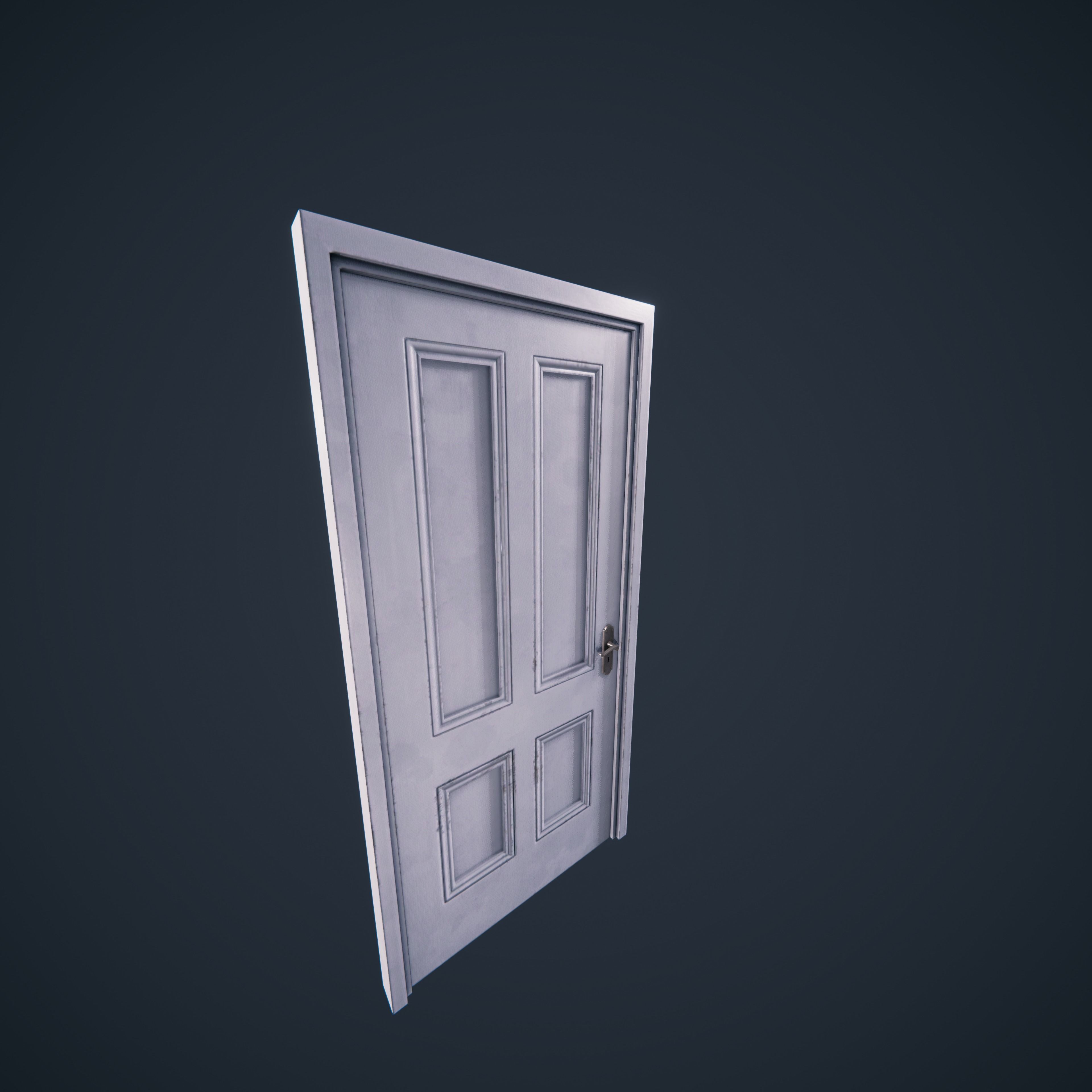 Door Wood M3 HDRP Low-poly 3D model_8