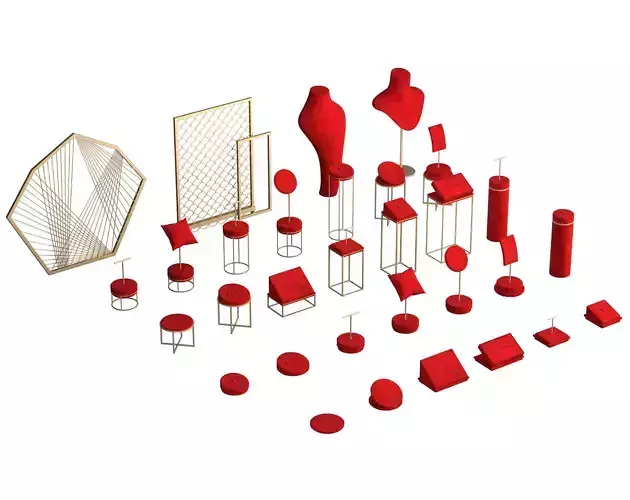Monicadisplaystudio Red Velvet Jewelry Stand Vol 13