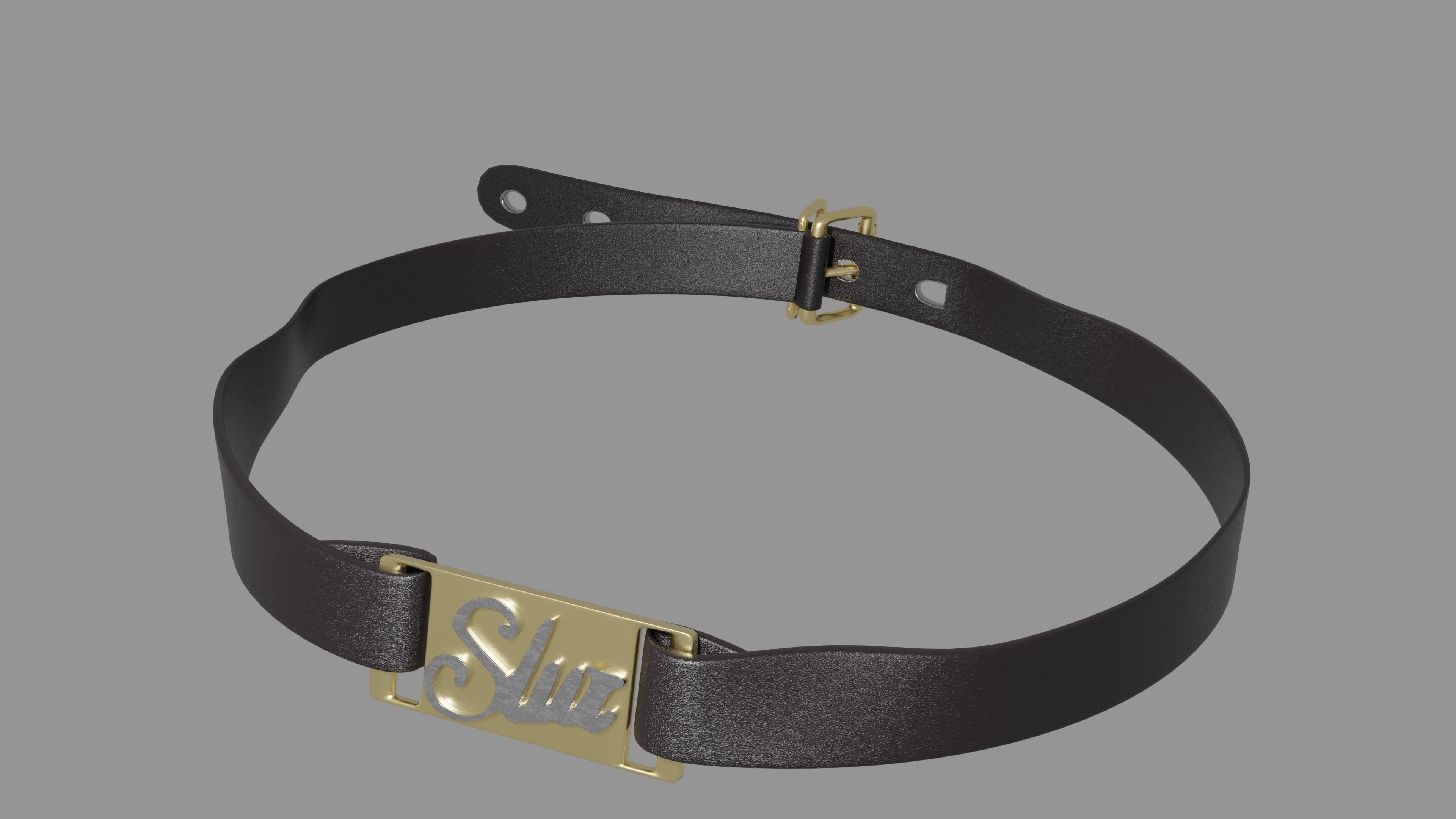 Slut Choker Necklace Low-poly 3D model_1