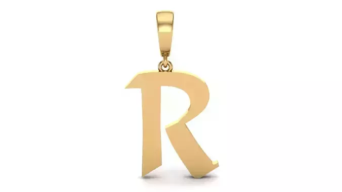 Pendant Alphabet Letter 15 mm Keter R 3D print model