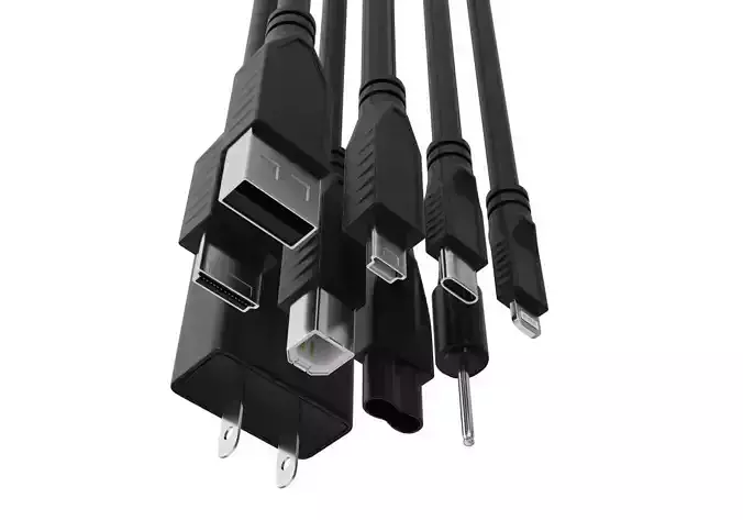 USB Cables and Connections 3D model