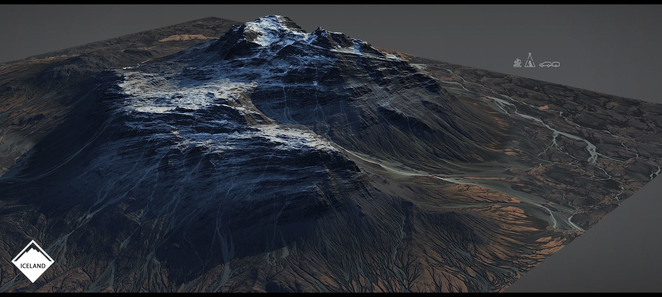 Iceland Black Mountains - World Machine mesh 3D model | CGTrader