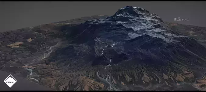 Iceland Black Mountains - World Machine mesh 3D model