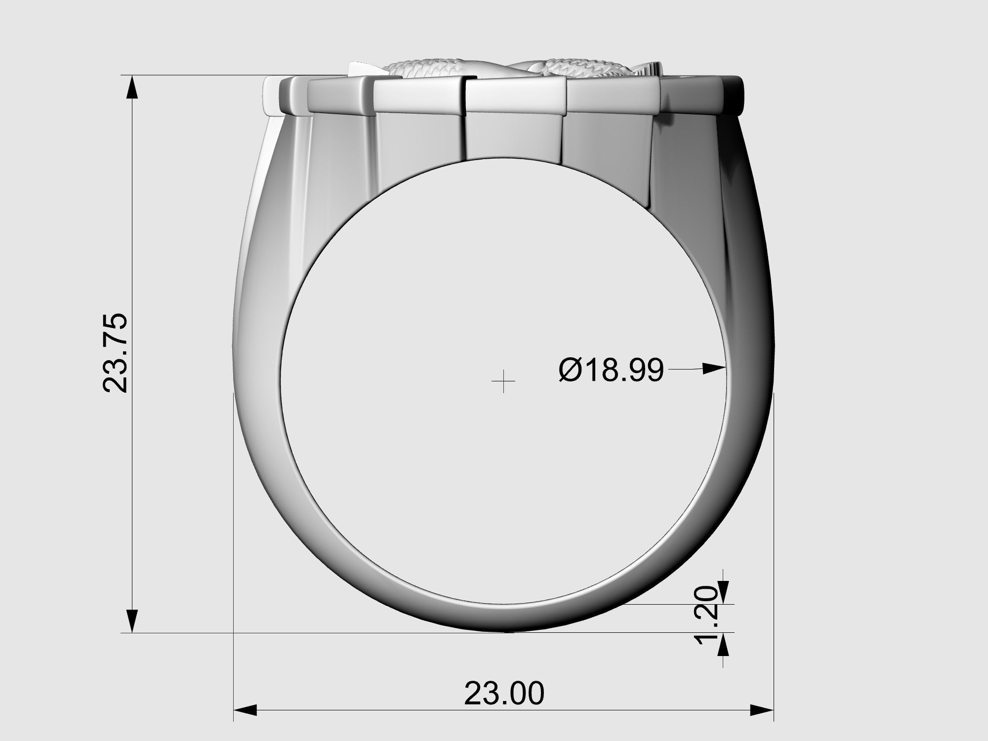 Yin Yang-Carp fishes Ring 3D print model_14