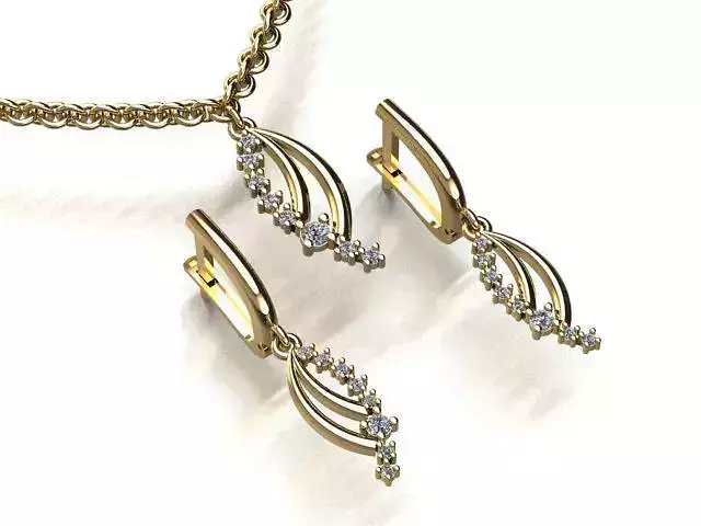 pendant and earrings