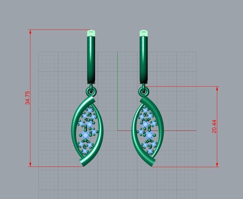 earrings 3D print model_7