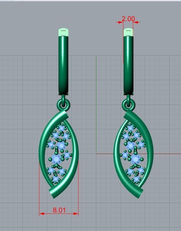 earrings 3D print model_8