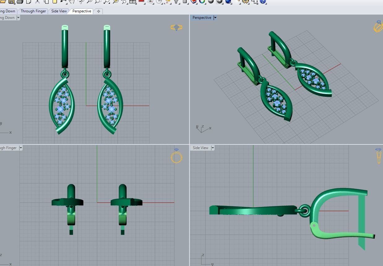 earrings 3D print model_3