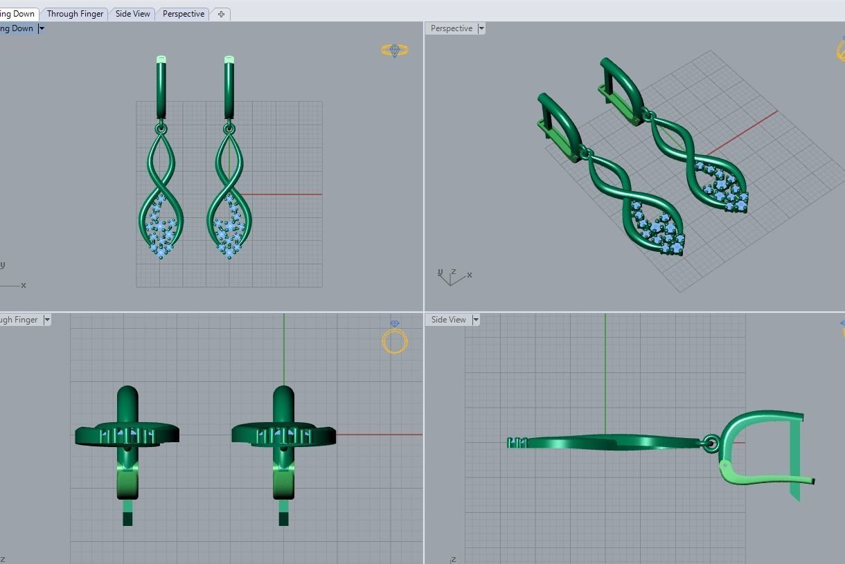 earrings 3D print model_3