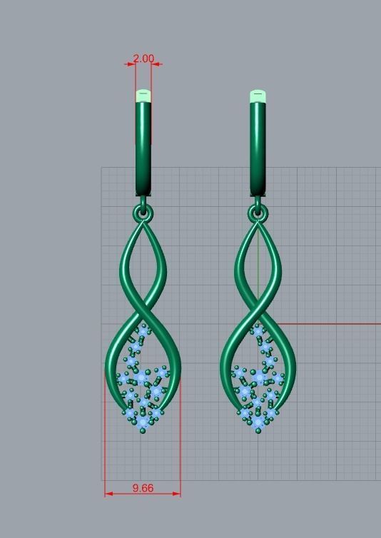 earrings 3D print model_8