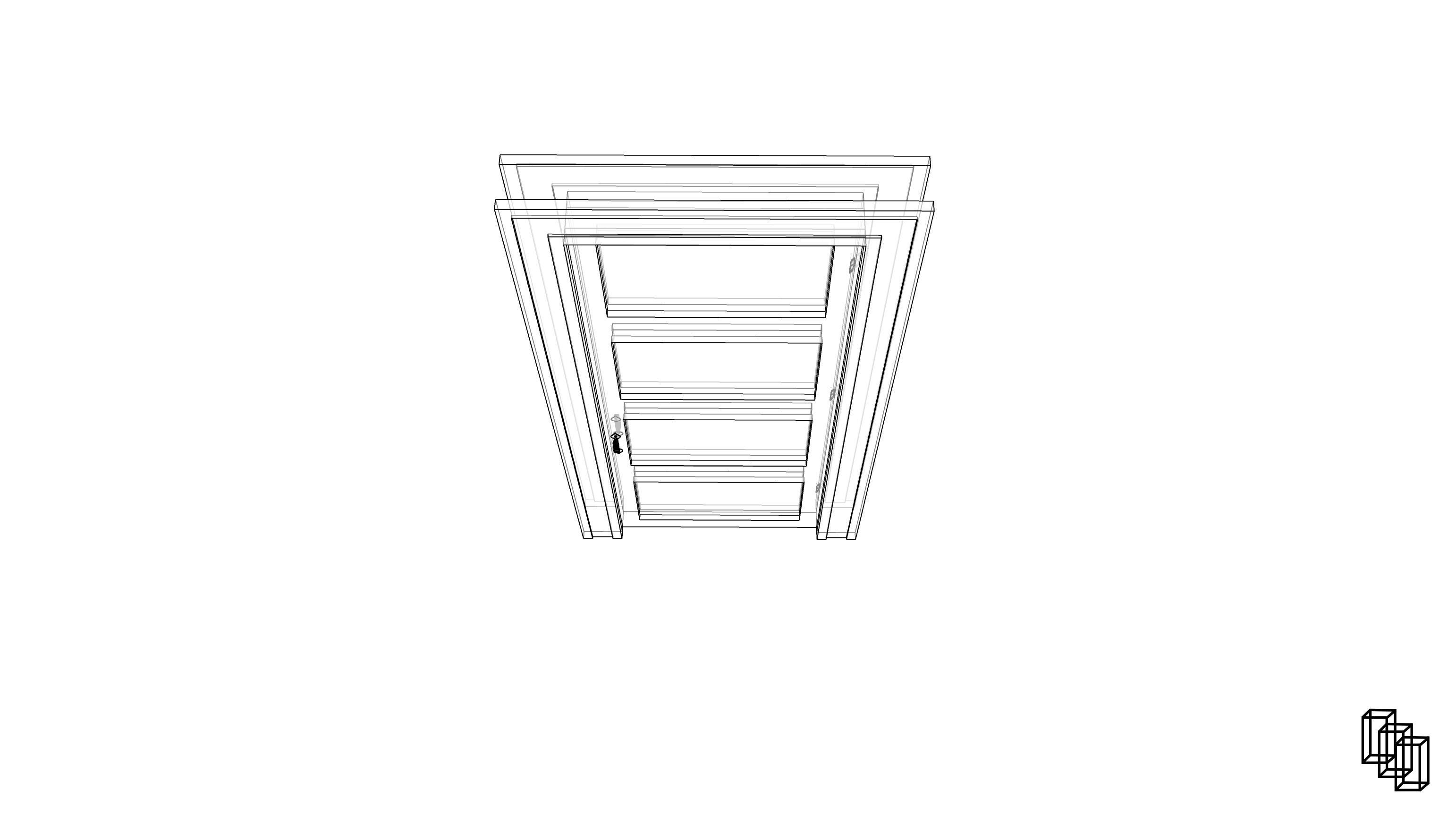Door with trim 3D model_7