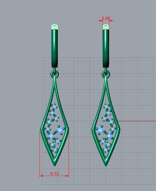 earrings 3D print model_7