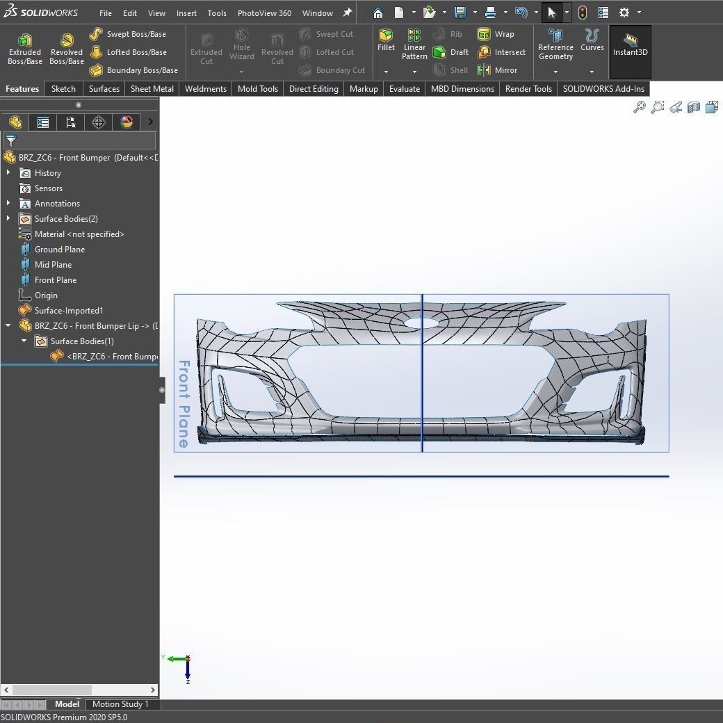 BRZ ZC6 Front Bumper Exterior Surface - 3D Laser-Scanned 3D model_6