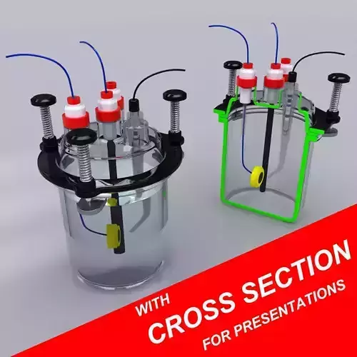 Electrolysis plastic container with two wires in it