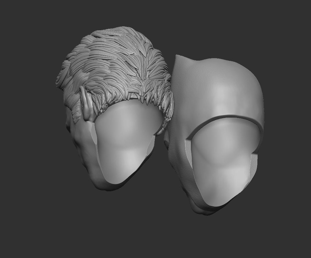 JL Masked and Unmasked Batman - Headsculpt for Action Figures 3D print model_3