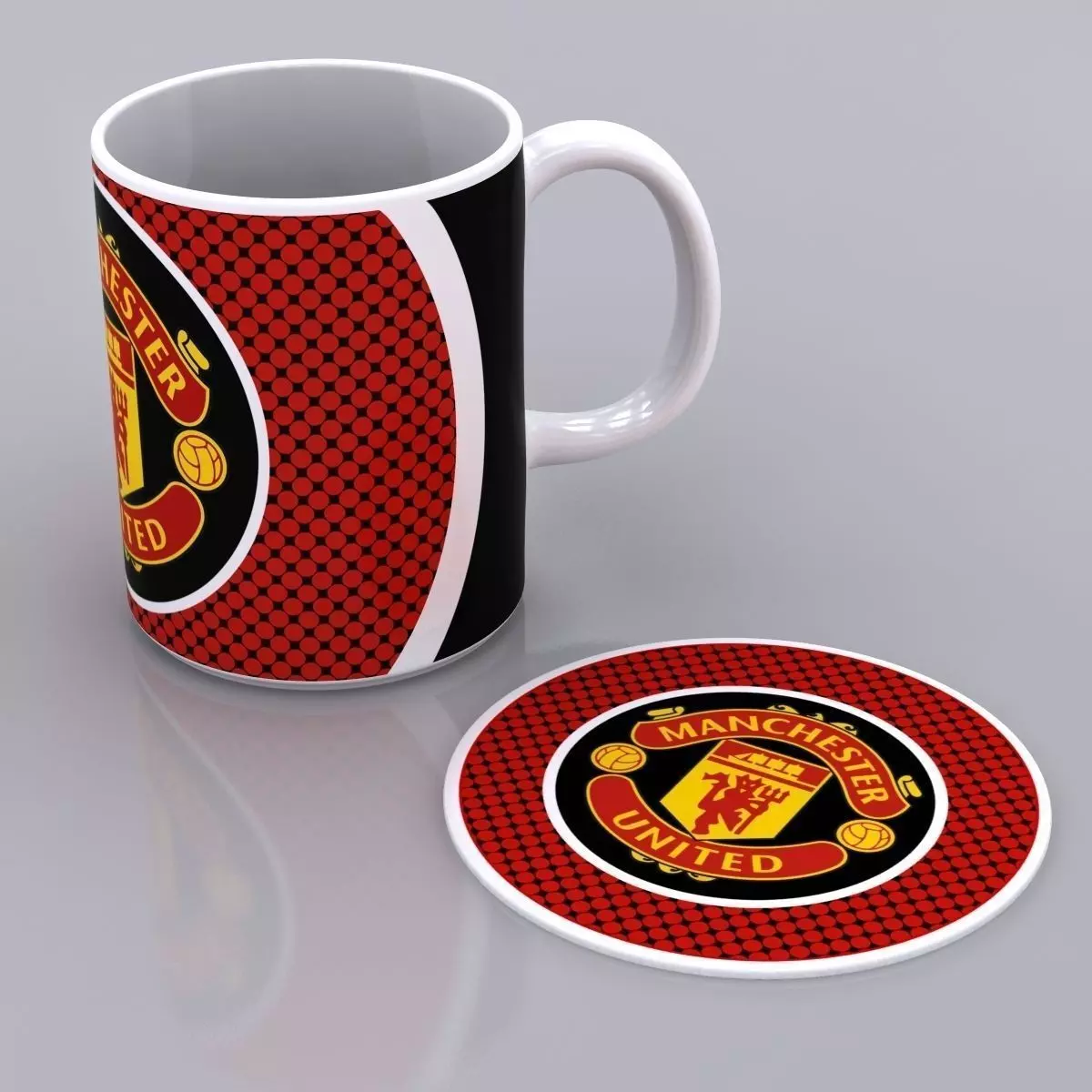 Manchester United Bullseye Mug and Mat 3D model