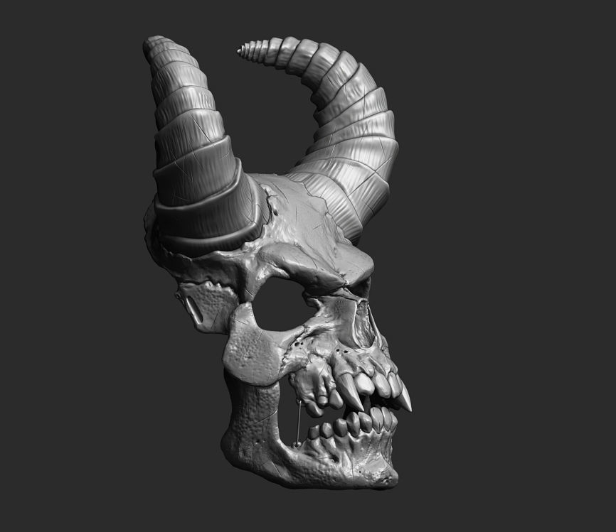 Demon Scull Mask - mobile jaw 3D print model_12