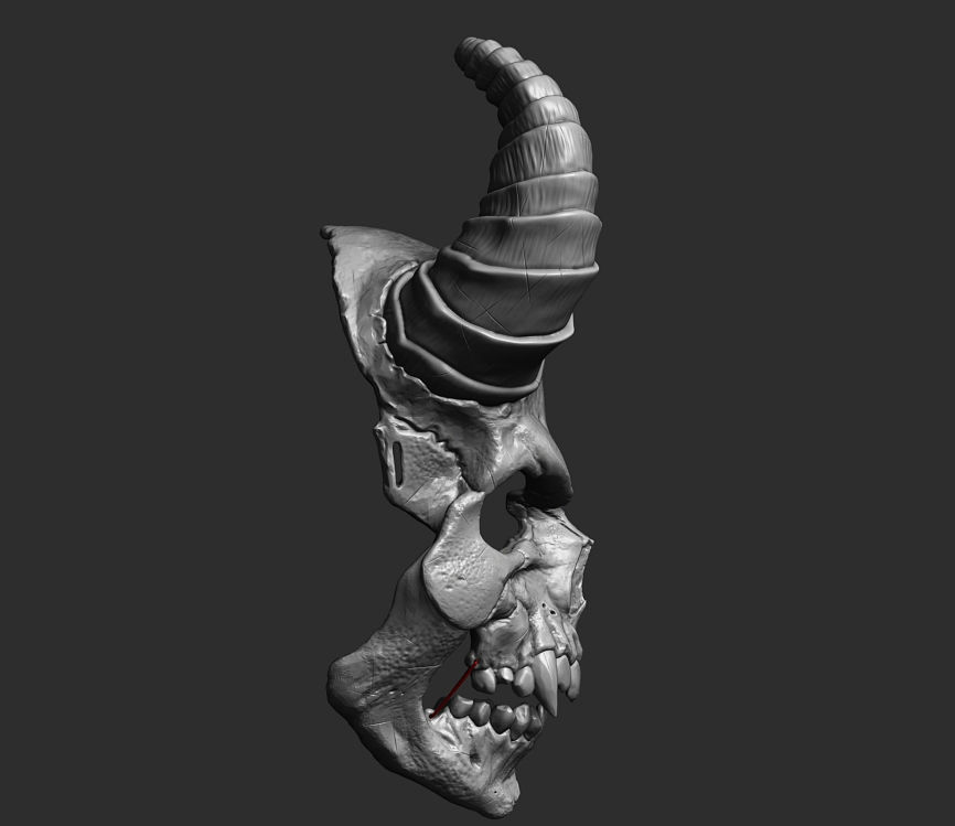 Demon Scull Mask - mobile jaw 3D print model_11