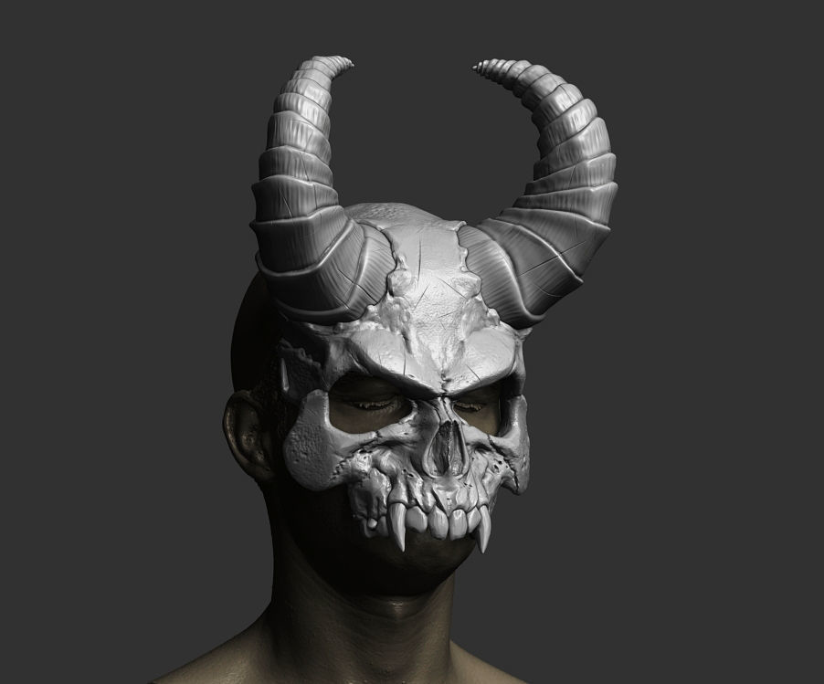 Demon Scull Mask - mobile jaw 3D print model_7