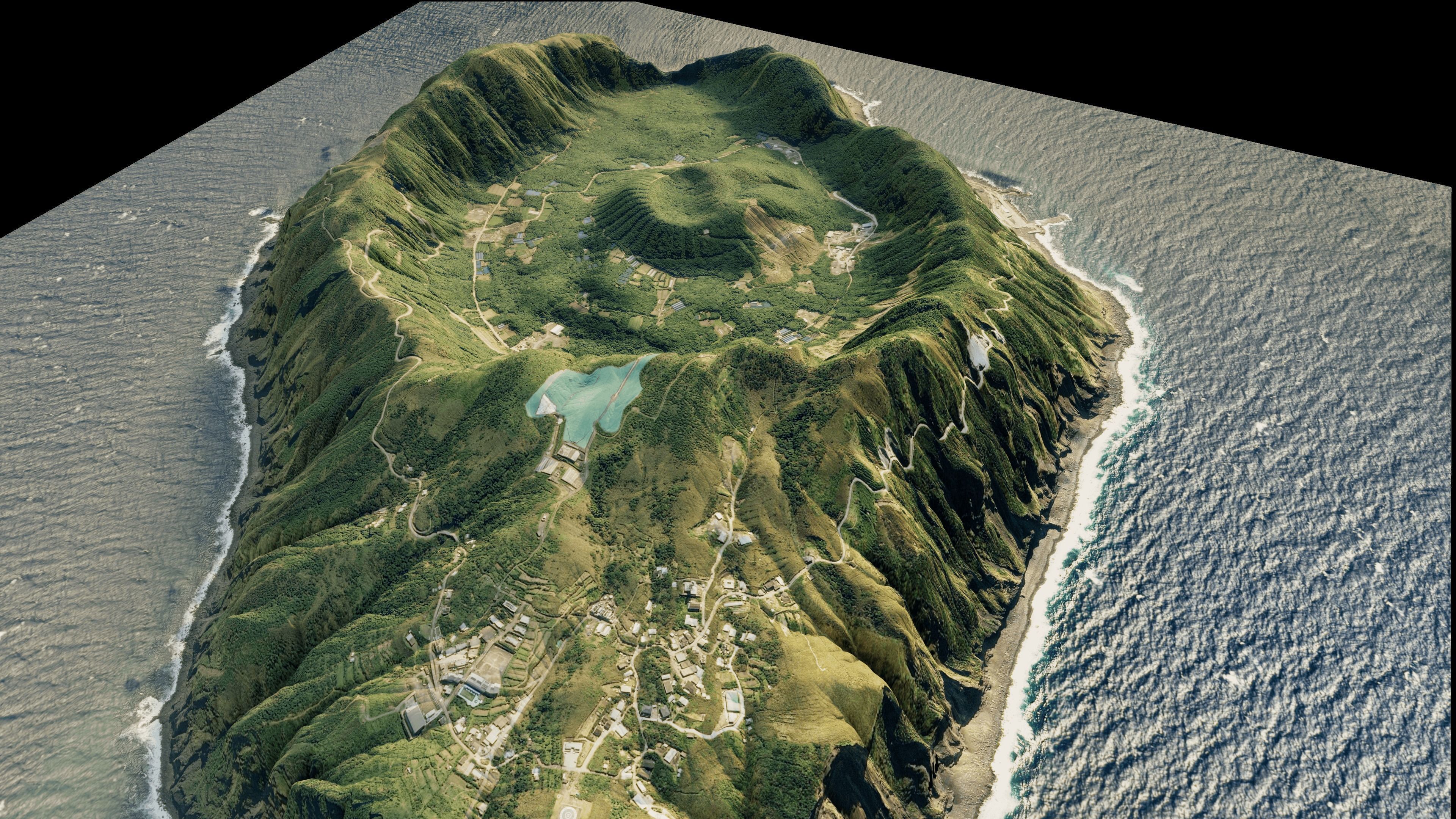 Aogashima island 3d terrain model Low-poly 3D model_11