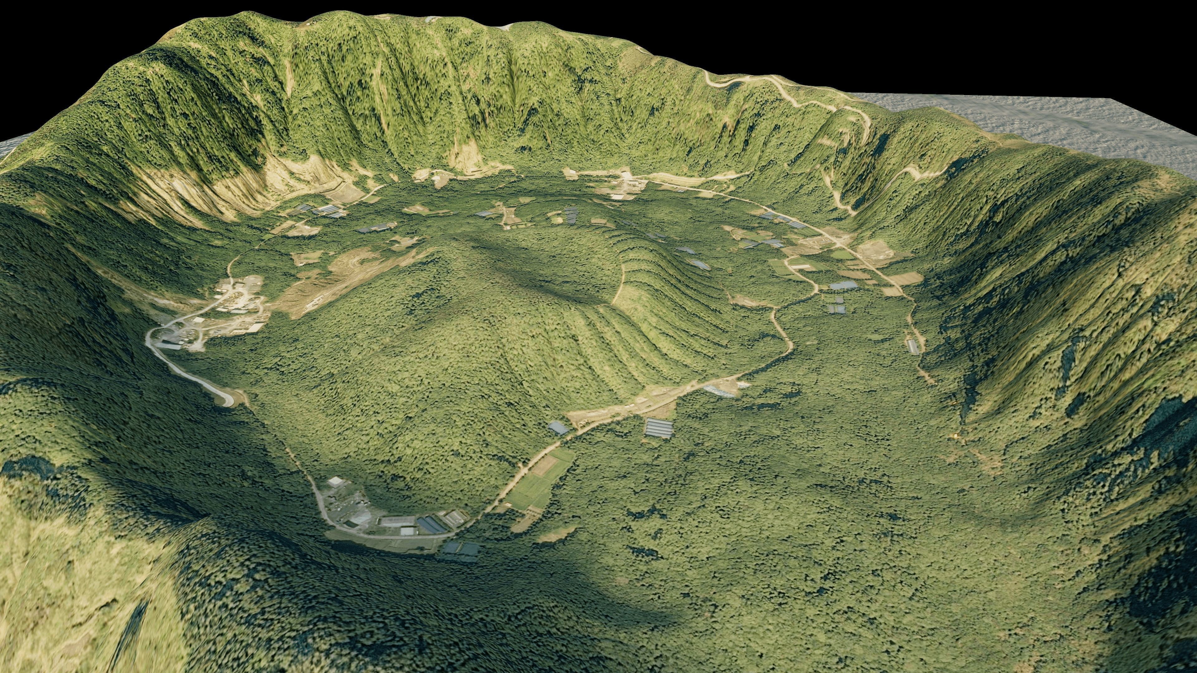 Aogashima island 3d terrain model Low-poly 3D model_3