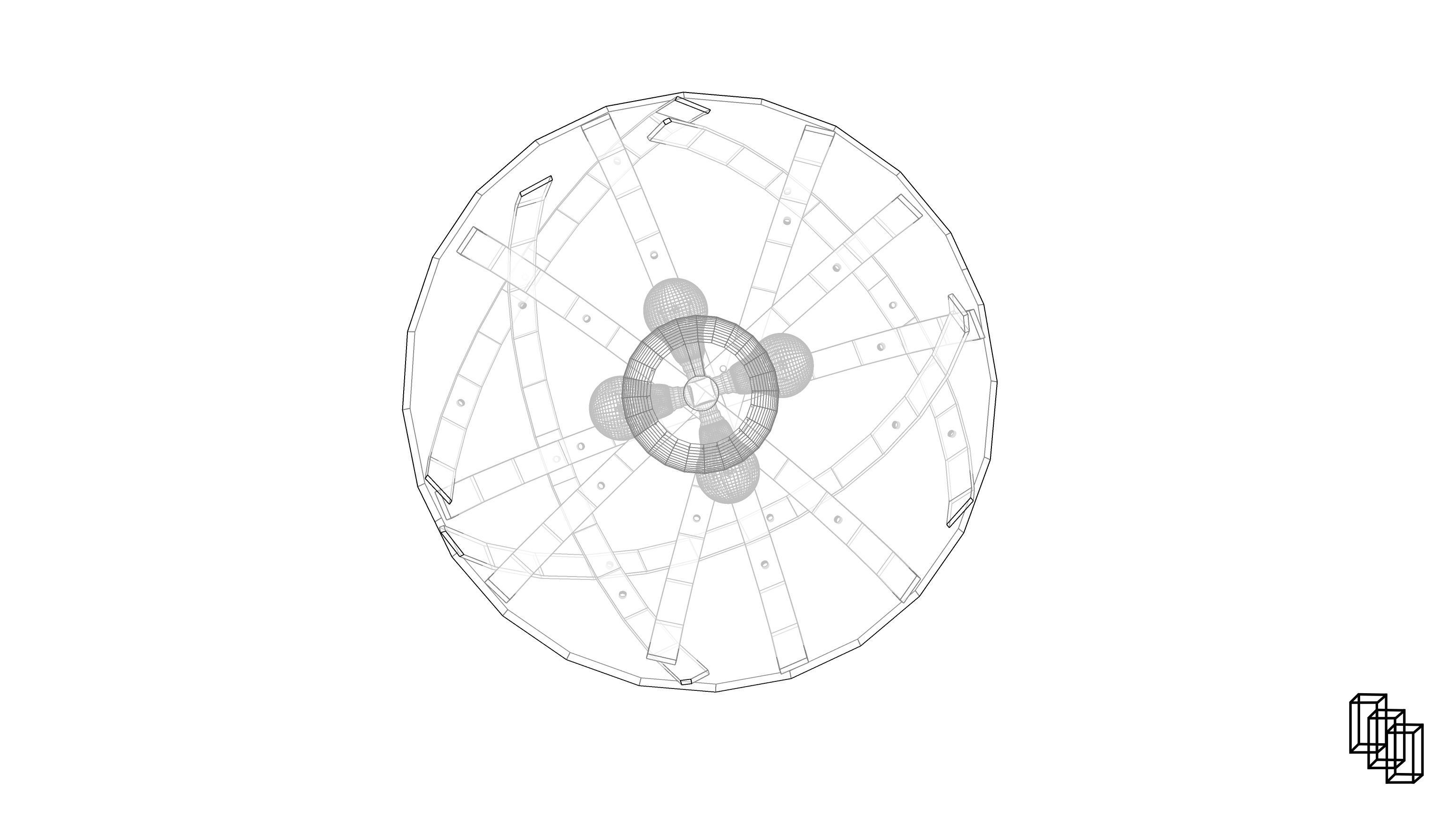 Rustic Lighting Fixture 3D model_6