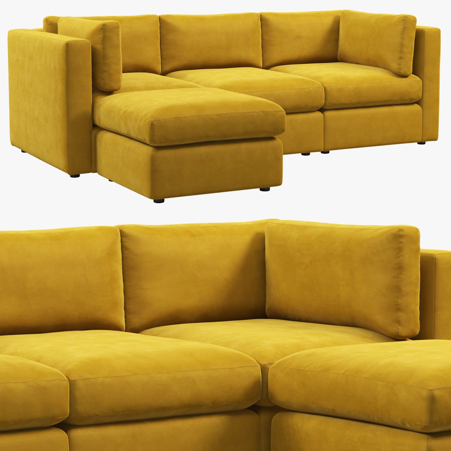 Joybird Daya Modular Sectional Sofa 3D model CGTrader