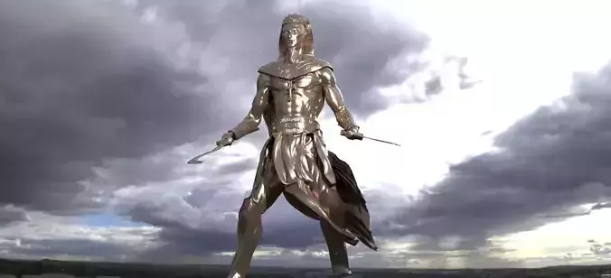 Egyptian Pharaoh Statue 2 3D model