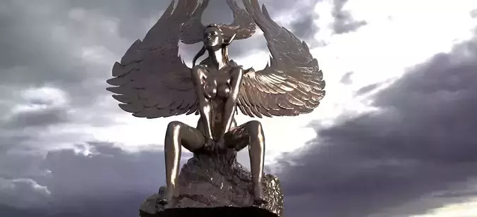 Egyptian goddess form low poly