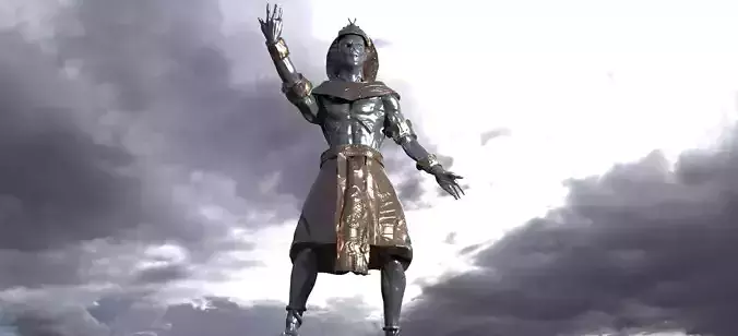 Egyptian Pharaoh Statue 3 3D model