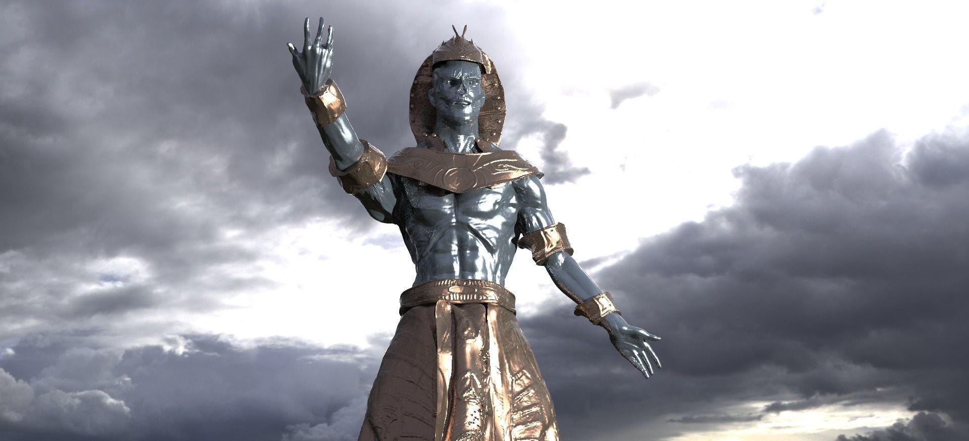 Egyptian Pharaoh Statue 3 3D model_6