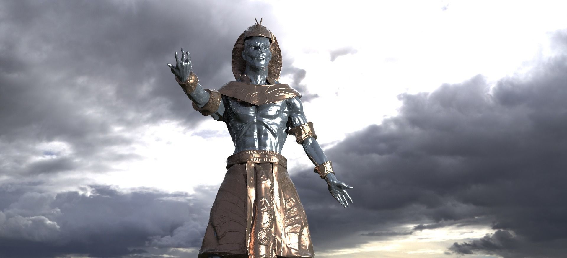 Egyptian Pharaoh Statue 3 3D model_5