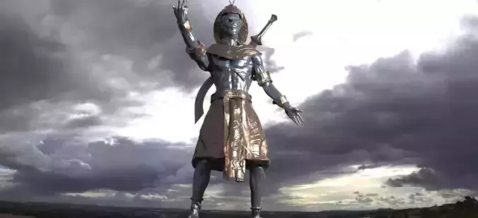 Egyptian Pharaoh Statue 4  3D model